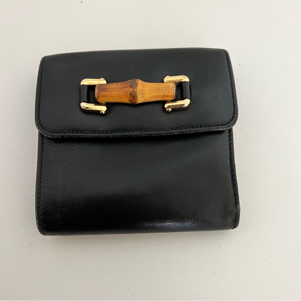GUCCI - Bamboo Accent Leather Wallet